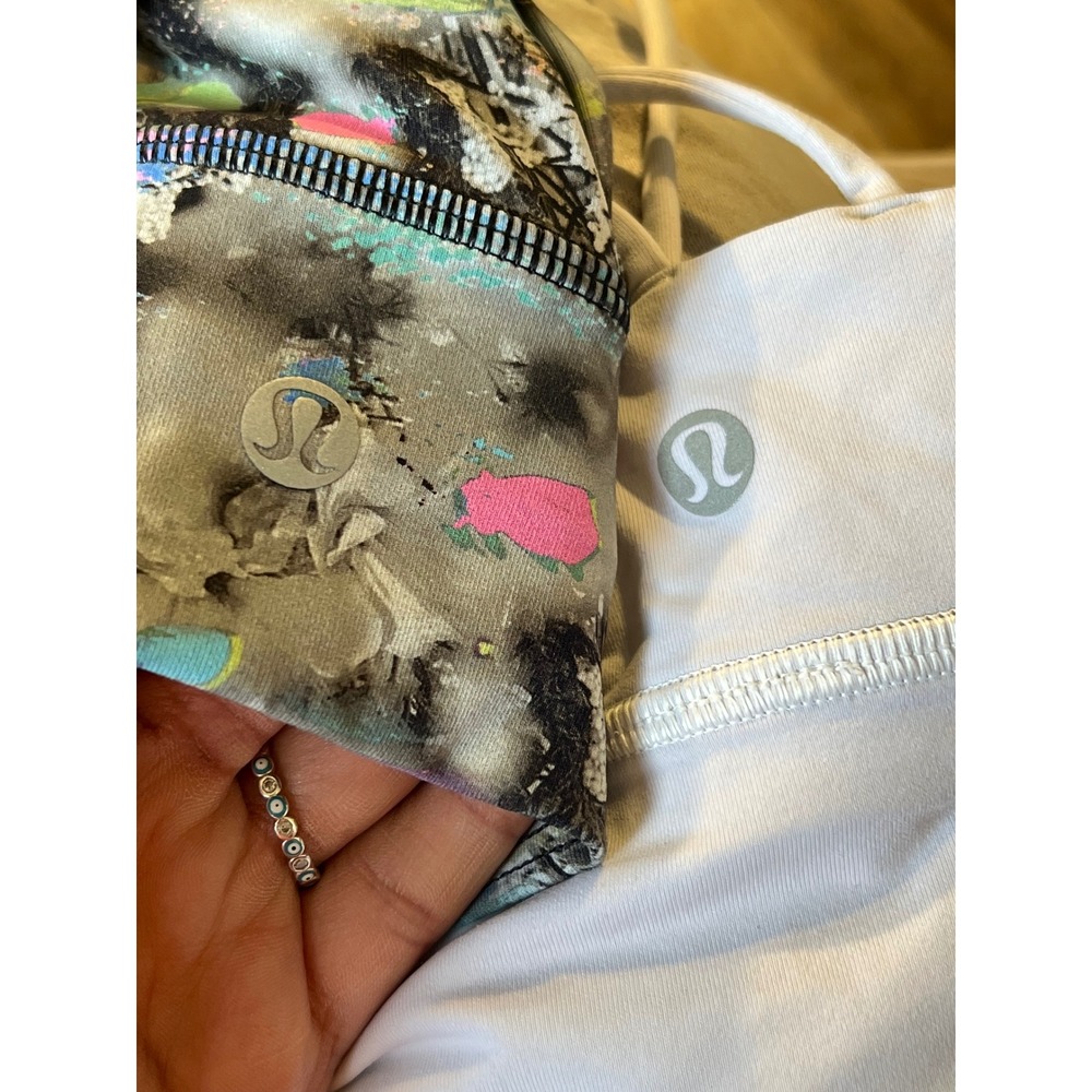 Lululemon Sports Bra Bundle Free to Be Serene White & Energy Longline Print 10 - Picture 6 of 8